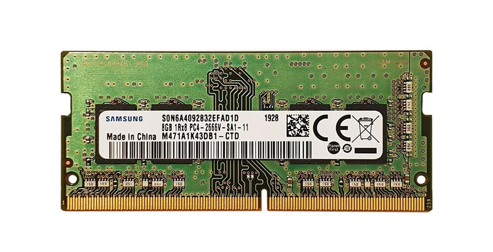 M471A1K43DB1-CTD Samsung 8GB PC4-21300 DDR4-2666MHz non-ECC Unbuffered CL19 260-Pin