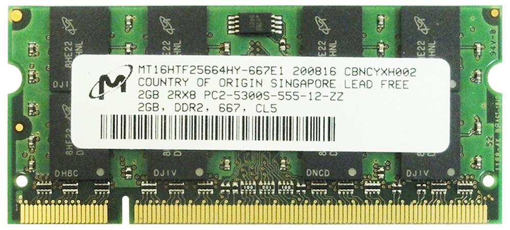 MT16HTF25664HY-667E1 Micron 2GB PC2-5300 DDR2-667MHz non-ECC Unbuffered CL5 200-Pin