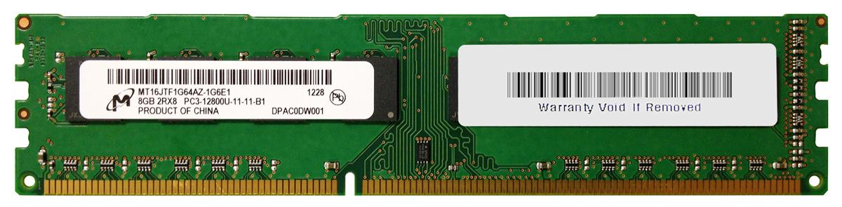 MT16JTF1G64AZ-1G6E1 Micron 8GB PC3-12800 DDR3-1600MHz non-ECC Unbuffered CL11 240-Pin (DEFEKT)