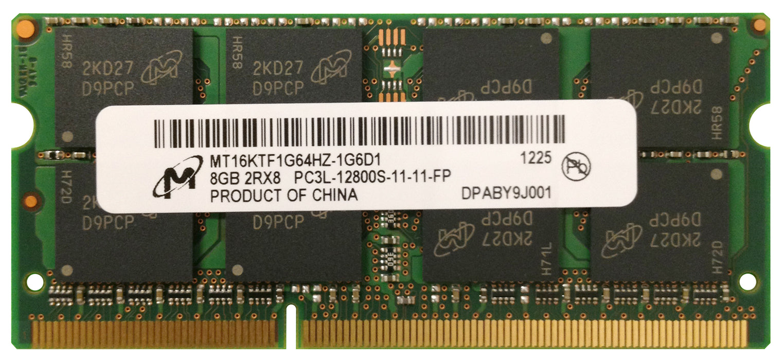 MT16KTF1G64HZ-1G6D1 Micron 8GB PC3-12800 DDR3-1600MHz non-ECC Unbuffered CL11 204-Pin