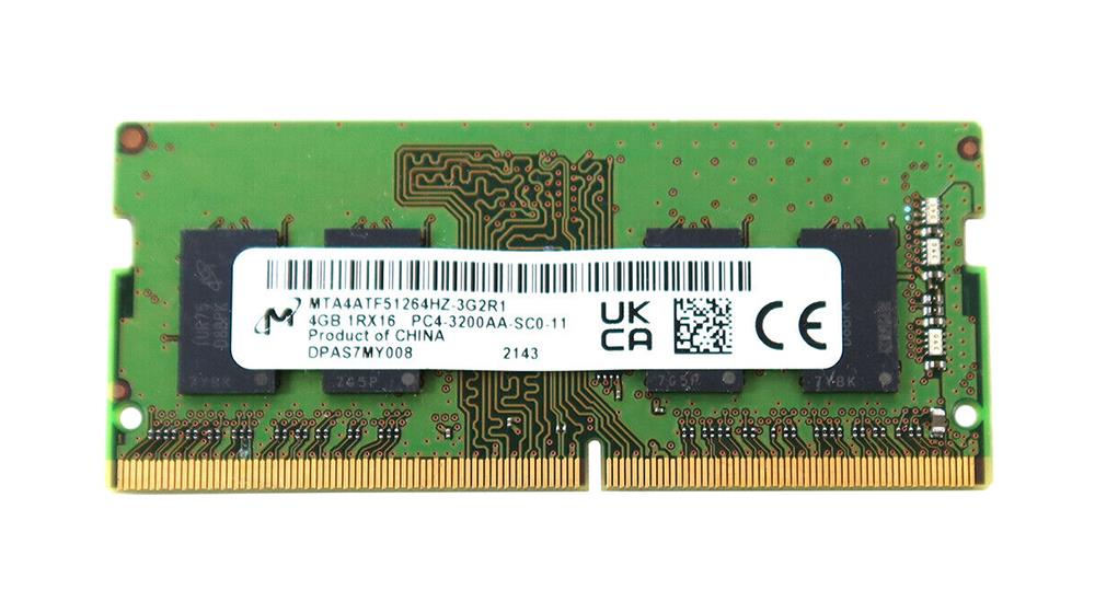 MTA4ATF51264HZ-3G2R1 Micron 4GB PC4-25600 DDR4-3200MHz Non-ECC Unbuffered CL22 260-Pin