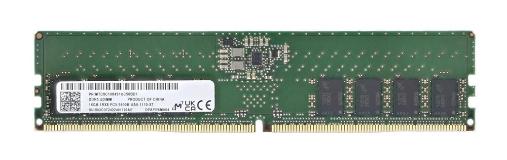 MTC8C1084S1UC56BD1 Micron 16GB PC5-44800 DDR5-5600MHz Non-ECC Unbuffered CL46 288-Pin