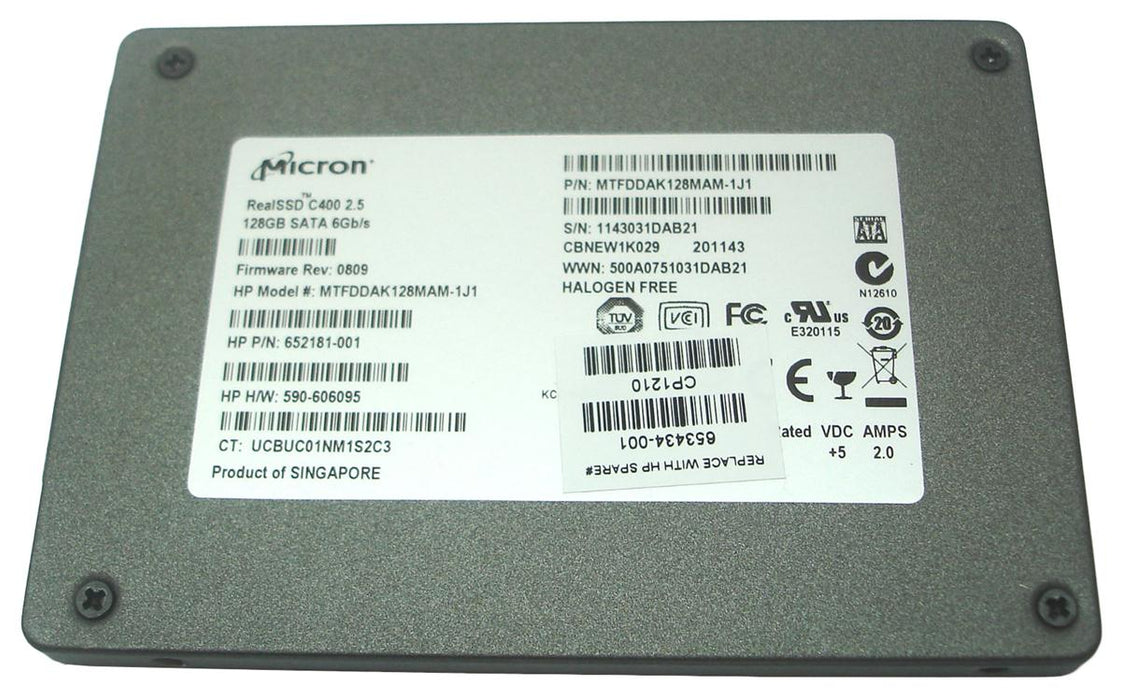 MTFDDAK128MAM-1J1 Micron RealSSD C400 128GB MLC SATA 6Gbps 2.5" SSD