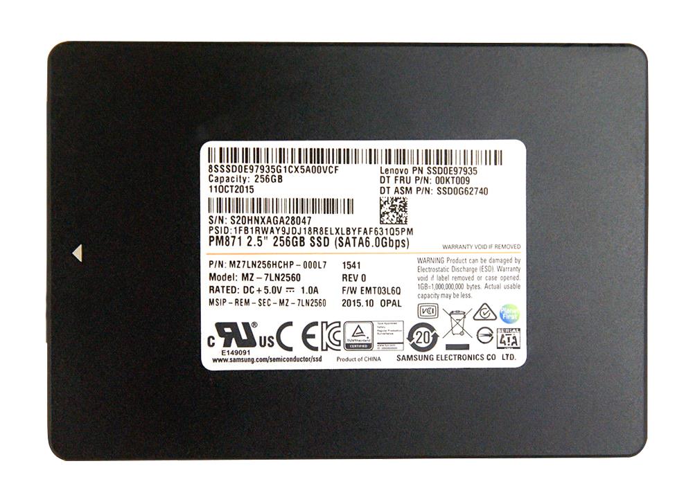 MZ7LN256HCHP-000L7 Samsung PM871 Series 256GB TLC SATA 6Gbps Mainstrea ...