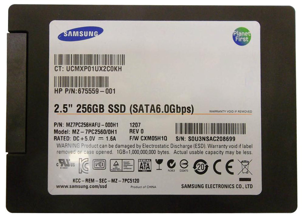 MZ7PC256HAFU-000H1 Samsung PM830 Series 256GB MLC SATA 6Gbps (AES-256) 2.5" SSD