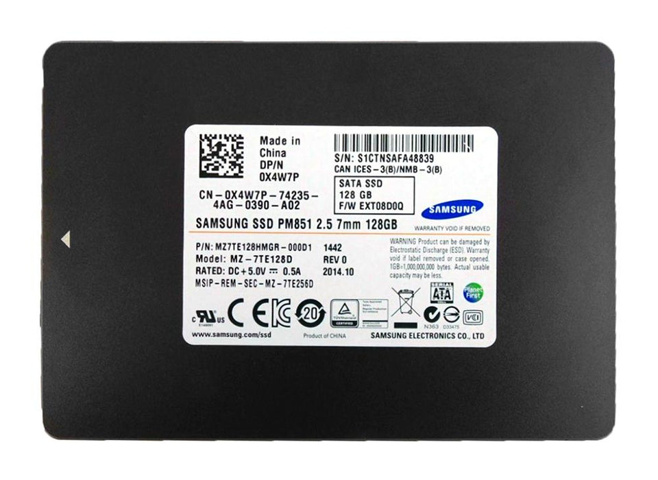 MZ7TE128HMGR-000D1 Samsung PM851 Series 128GB TLC SATA 6Gbps Extreme Performance (AES-256) 2.5" SSD
