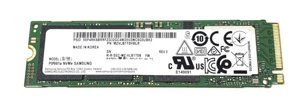 MZVLB1T0HBLR-000L2 Samsung PM981a Series 1TB TLC PCI Express 3.0 x4 NVMe (AES-256 / TCG Opal 2.0) M.2 2280