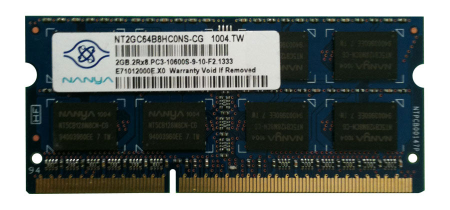 NT2GC64B8HC0NS-CG Nanya 2GB PC3-10600 DDR3-1333MHz non-ECC Unbuffered CL9 204-Pin