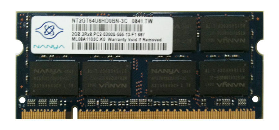 NT2GT64U8HD0BN-3C Nanya 2GB PC2-5300 DDR2-667MHz non-ECC Unbuffered CL5 200-Pin