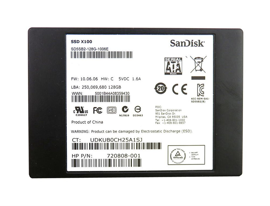 SD5SB2-128G-1006E SanDisk X100 128GB MLC SATA 6Gbps 2.5" SSD