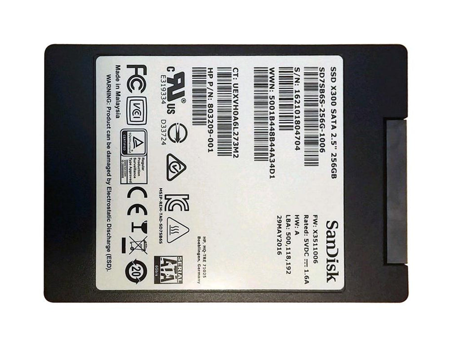 SD7SB6S-256G-1006 SanDisk X300 256GB TLC SATA 6Gbps 2.5" SSD