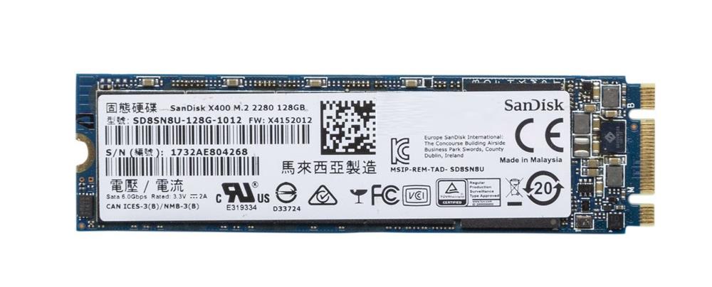 SD8SN8U-128G-1012 SanDisk X400 128GB TLC SATA 6Gbps (AES-256) M.2 2280