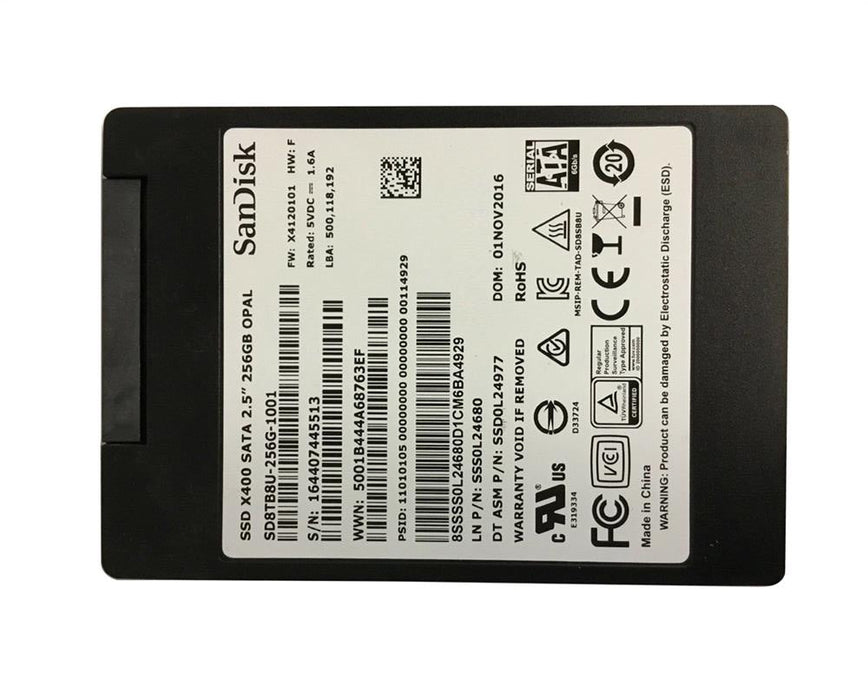 SD8TB8U-256G-1001 SanDisk X400 256GB TLC SATA 6Gbps (AES-256 / SED TCG Opal 2.0) 2.5" SSD