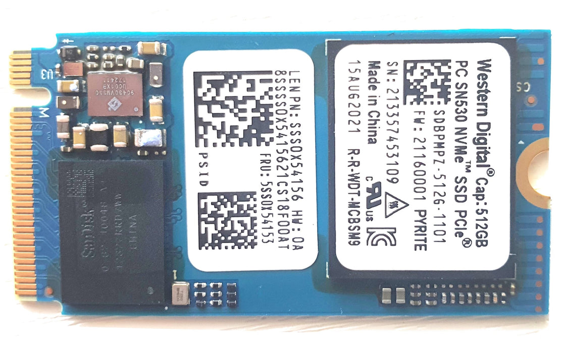 SDBPMPZ-512G-1101 Western Digital PC SN530 Series 512GB TLC NVMe PCIe 3.0 x4 M.2 2242 SSD