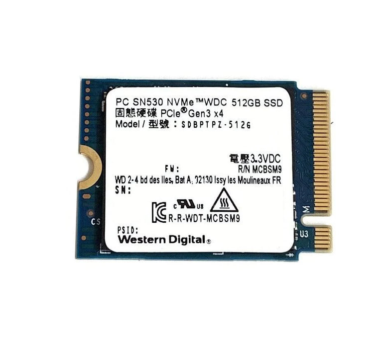 SDBPTPZ-512G-1024 Western Digital CH SN530 512GB PCIe 3.0 x4 NVMe M.2 2230 SSD