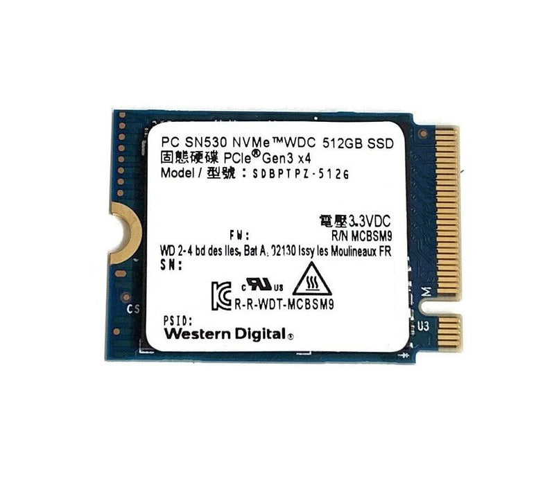 SDBPTPZ-512G-1012 Western Digital PC SN530 Series 512GB TLC PCIe 3.0 x2 NVMe M.2 2230 SSD