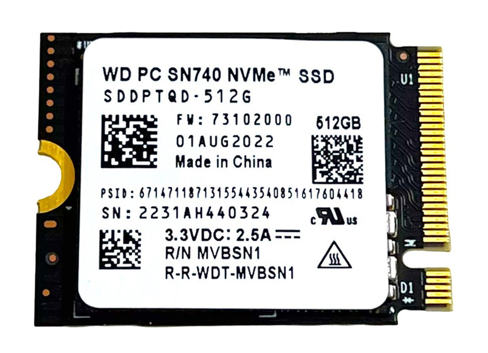SDDPTQD-512G-1012 Western Digital PC SN520 Series 512GB TLC PCI Express 3.0 x2 NVMe M.2 2230