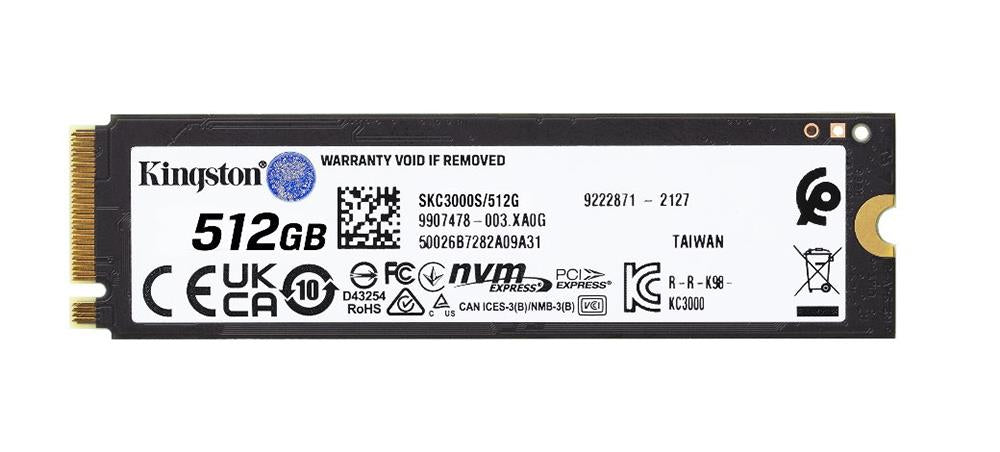 SKC3000S/512G Kingston KC3000 Series 512GB TLC PCI Express 4.0 x4 NVMe M.2 2280