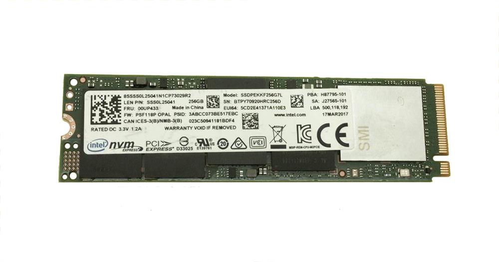 SSDPEKKF256G7L Intel Pro 6000p Series 256GB TLC PCI Express 3.0 x4 NVMe (AES-256) M.2 2280 SSD