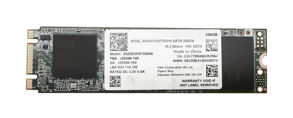 SSDSCKKF256H6L Intel Pro 2500 Series 256GB SATA 6Gbps M.2 2280