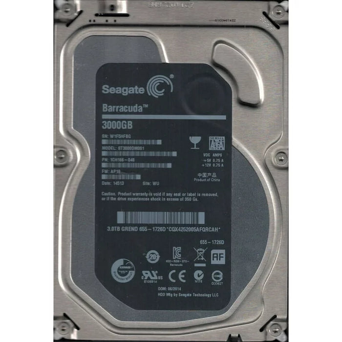 ST3000DM001 Seagate Barracuda Apple 3TB 7200RPM SATA 6Gbps 64MB Cache 3.5" HDD