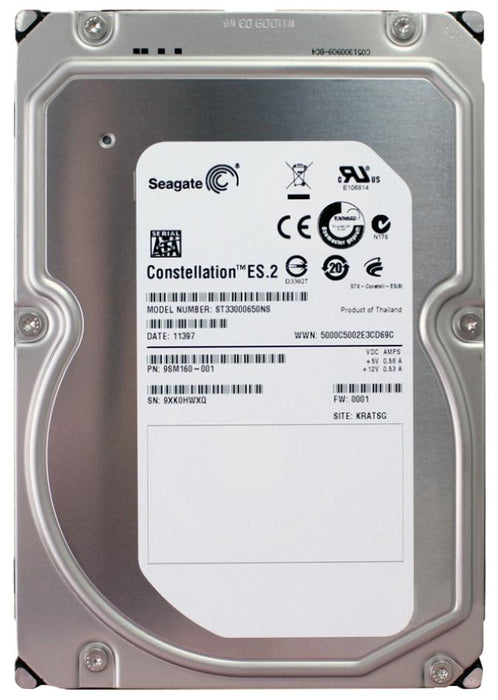 ST33000650NS Seagate Constellation ES.2 3TB 7200RPM SATA 6Gbps 64MB Cache 3.5" HDD
