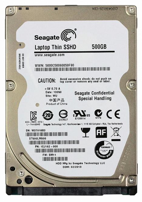 ST500LM000-SSHD-8GB Seagate Laptop SSHD 500GB 5400RPM SATA 6Gbps 64MB Cache 8GB MLC NAND SSD 2.5" HDD