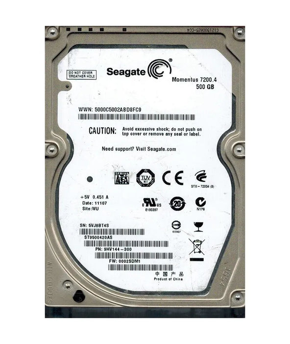 ST9500420AS Seagate Momentus 7200.4 500GB 7200RPM SATA 3Gbps 16MB Cache 2.5" HDD