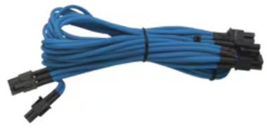 Type 3 - Individually Sleeved Blue Cable PCIe Pig Tail 6+2-pin