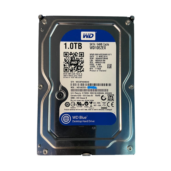 WD10EZEX-00RKKA0 Western Digital Caviar Blue 1TB 7200RPM SATA 6Gbps 64MB Cache 3.5" HDD