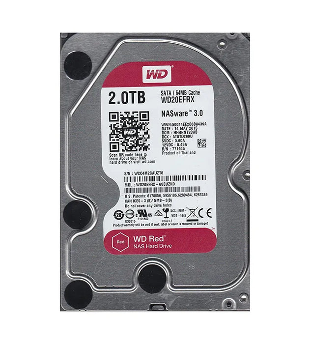 WD20EFRX-68EUZN0 Western Digital Red 2TB 5400RPM SATA 6Gbps 64MB Cache 3.5" HDD