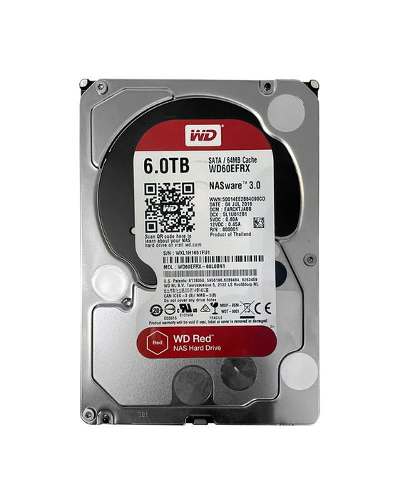 WD60EFRX-68L0BN1 Western Digital Red 6TB 5400RPM SATA 6Gbps 64MB Cache 3.5" HDD