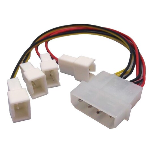 Molex 4-pin Female to 4x 3-pin fan