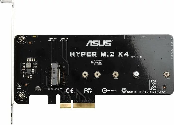 ASUS Hyper M.2 x4 PCIe M.2, 22110/2280/2260/2242/2230