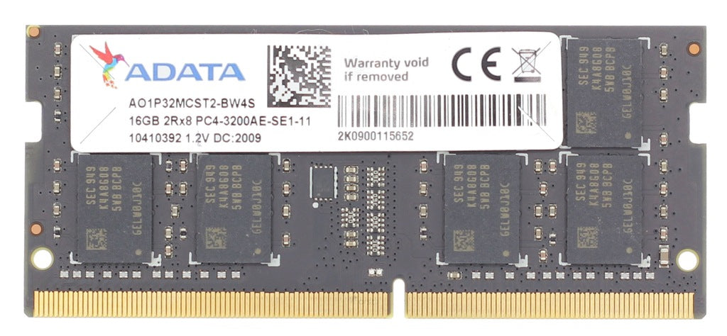 AO1P32MCST2-BW4S ADATA 16GB 3200MHz DDR4 PC4-25600 non-ECC Unbuffered 260-Pin