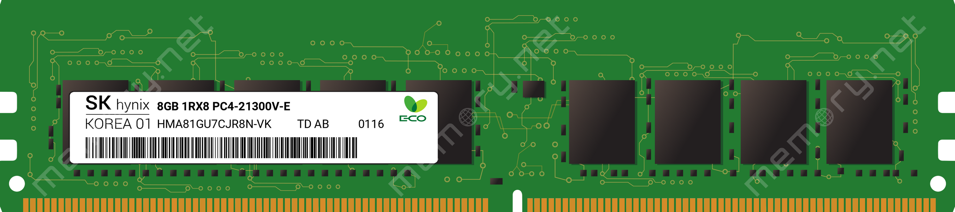 HMA81GU7CJR8N-VKT0-AD Hynix 8GB PC4-21300 DDR4-2666MHz ECC Unbuffered CL19 288-Pin