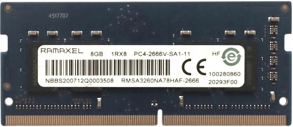 RMSA3260NA78HAF-2666 Ramaxel 8GB PC4-21300 DDR4-2666MHz non-ECC Unbuffered CL19 260-Pin