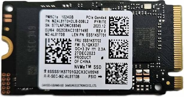 MZAL81T0HDLB-00BL2 Samsung PM9C1a 1TB TLC PCIe 4.0 x4 NVMe M.2 2242 SSD