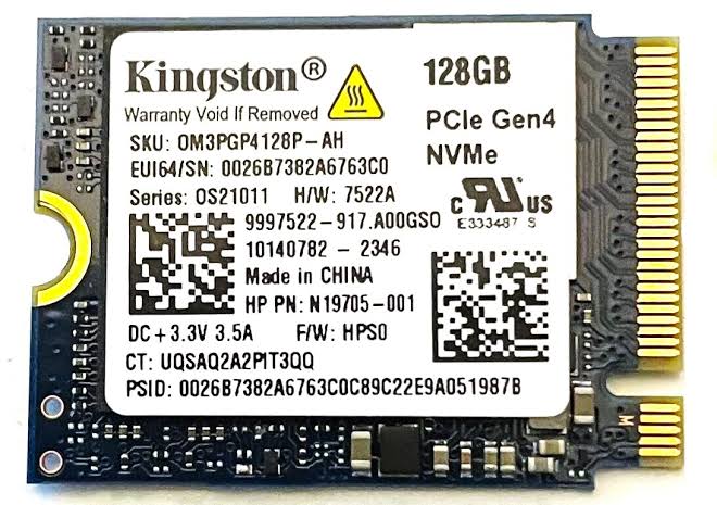 OM3PGP4128P-AH Kingston 128GB TLC NVMe PCIe 4.0 x4 M.2 2230 SSD