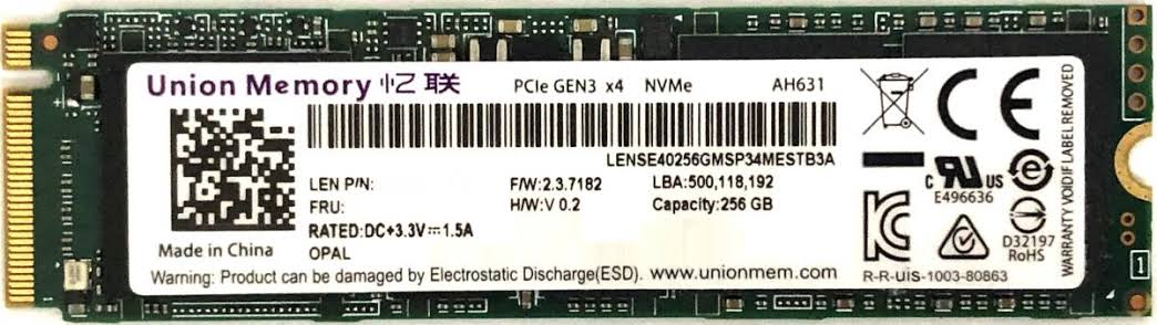 LENSE40256GMSP34MESTB3A UMIS 256GB TLC PCIe 3.0 x4 NVMe M.2 2280 SSD