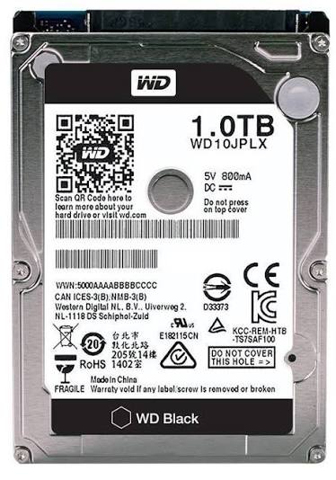 WD10JPLX-00MBPT0 Western Digital Black 1TB 7200RPM SATA 6Gbps 32MB Cache 2.5" HDD