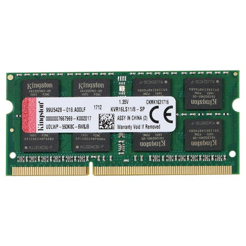 KVR16LS11/8 Kingston 8GB PC3-12800 DDR3-1600MHz non-ECC Unbuffered CL11 204-Pin