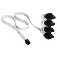 Type 4 - Individually Sleeved White Cable Molex with 4 connectors