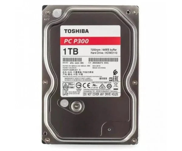 HDWD110UZVA Toshiba P300 1TB 7200RPM SATA 6Gbps 64MB Cache (512e) 3.5" HDD