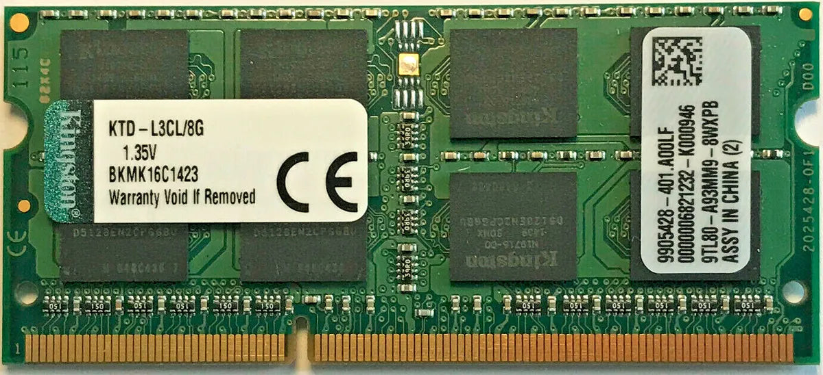 KTD-L3CL/8G Kingston 8GB PC3-12800 DDR3-1600MHz non-ECC Unbuffered CL11 204-Pin