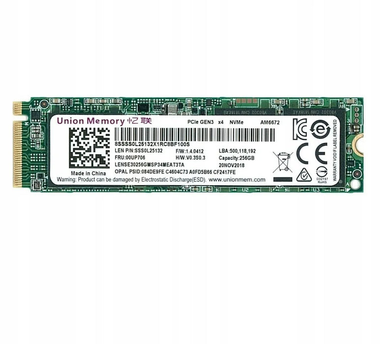 Lenovo LENSE30256GMSP34MEAT3TA 256GB M.2 NVMe SSD