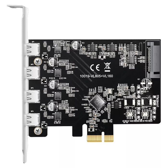 PCIe X1 to 4Ports Type-C USB 3.1 Expansion Card 5Gbps