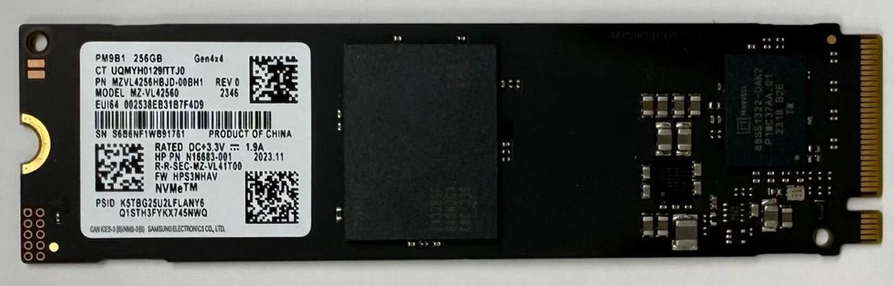 MZVL4256HBJD-00BH1 Samsung 256GB SSD PM9B1 M.2 NVMe PCIe 4.0 x4 M.2 2280