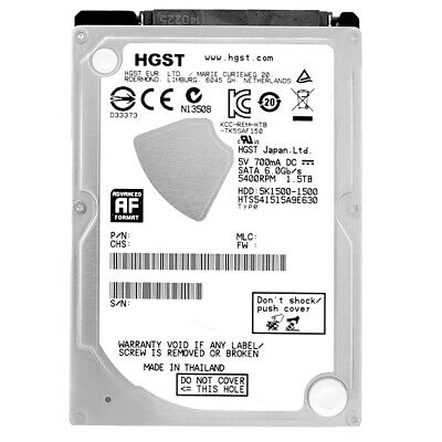 HTS541515A9E630 HGST Hitachi Travelstar 5K1500 1.5TB 5400RPM SATA 6Gbps 32MB Cache (512e) 2.5" HDD