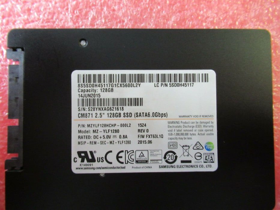 MZYLF128HCHP-000L2 Samsung CM871 Series 128GB TLC SATA 6Gbps 2.5" SSD